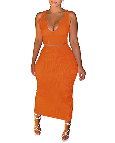 Orange D-tank Skirt Outfits