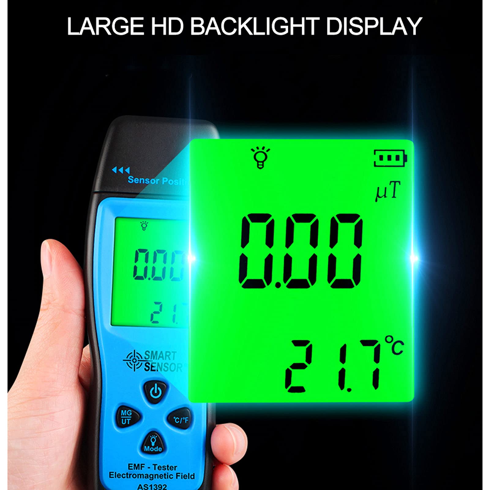 Mini Handheld EMF Meter - Digital LCD Electromagnetic Field Radiation Detector with Counter - Portable EMF Tester for Home, Office & Ghost Hunting - Measure EMF Radiation from Appliances, Wiring & Paranormal Activity