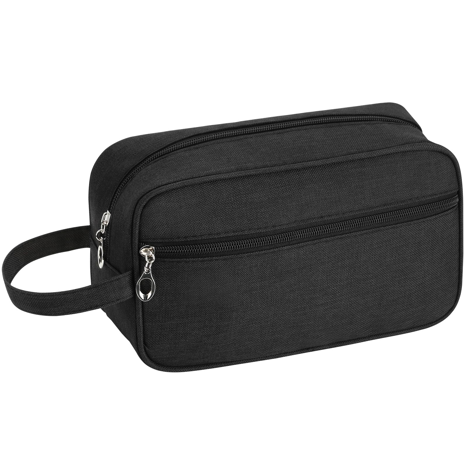 HAOGUAGUA Heavy-Duty 600D Nylon Travel Toiletry Bag - Waterproof Dopp Kit & Bathroom Organizer for Men & Women - Perfect for Camping, Gym & Business Trips (Black)