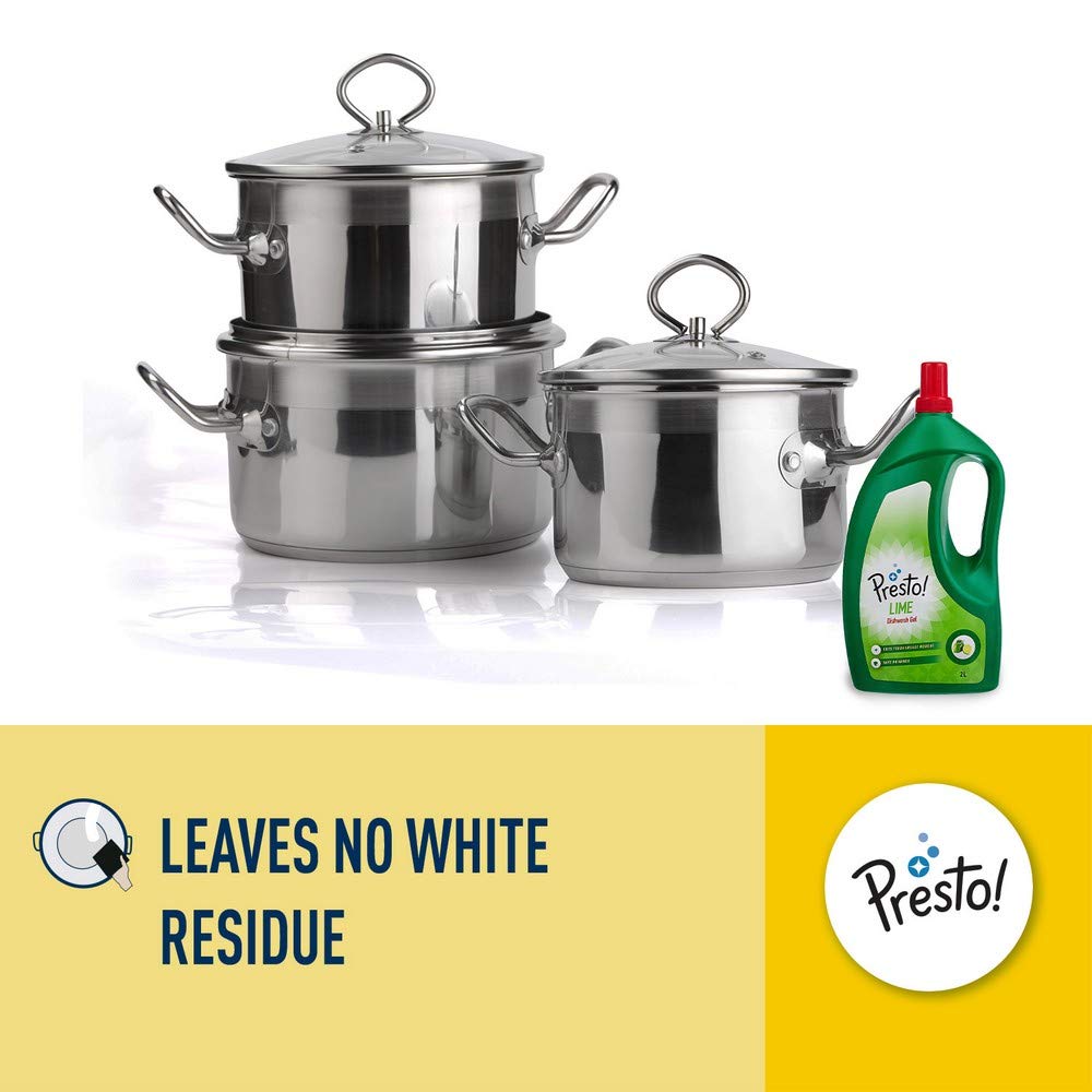 **Presto! Lime Dishwashing Gel - 2 Litre Refill Jar | Powerful Grease Cutting Liquid | Gentle on Hands | Ideal for Kitchen, Sink & Dishwasher Use**