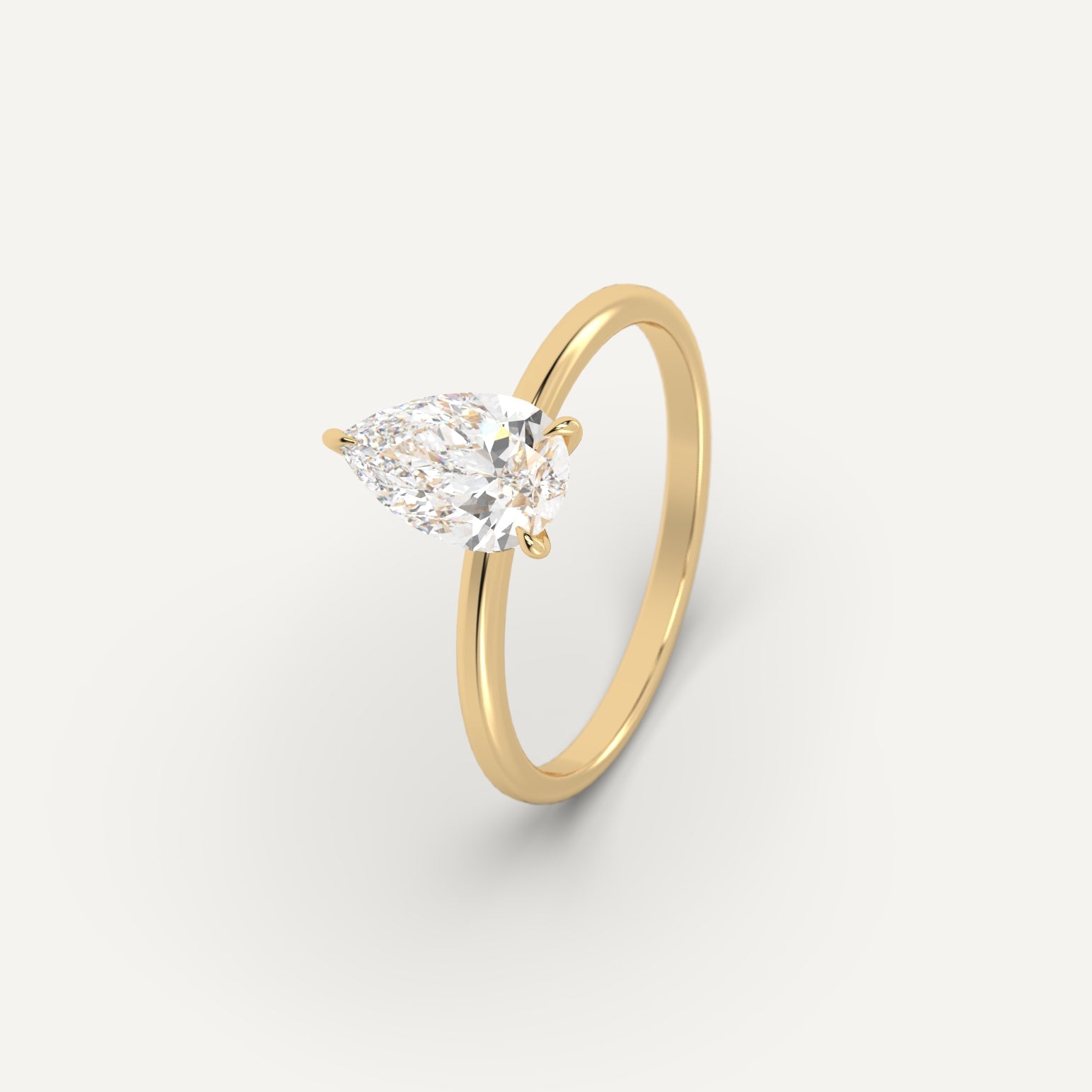 2 Carat Pear Cut Diamond Engagement Ring for Women - Elegant Solitaire Wedding Band, Anniversary Gift, Proposal Jewelry - Perfect for Bridal, Special Occasions & Romantic Moments