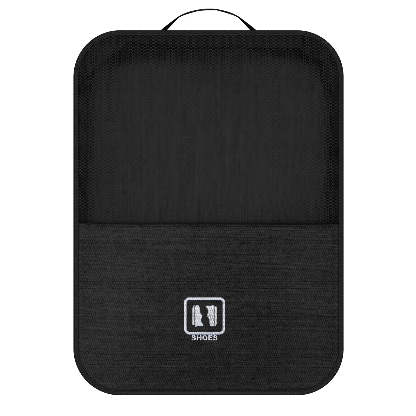 Waterproof Travel Shoe Bag for 3 Pairs - Compact Shoe Organizer for Men & Women (Black) - Perfect for Packing Sneakers & Gym Shoes