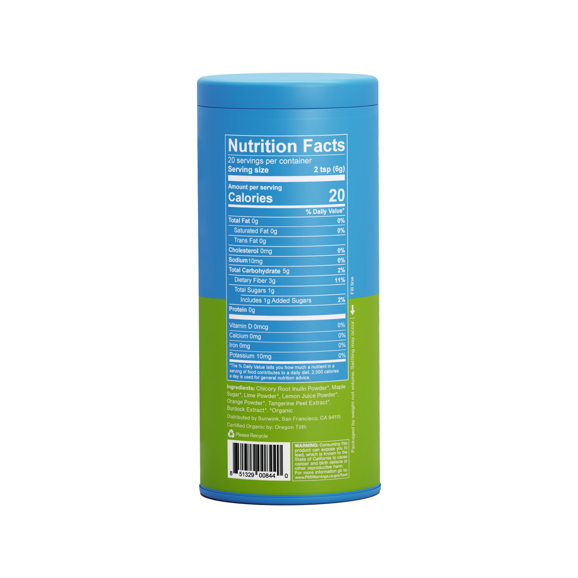 Sunwink Digestion Limeade Fiber Superfood Powder - Prebiotic Fiber Supplement with Chicory Root, Burdock & Tangerine Peel for Gut Health | Daily Digestive Support Powder | 4.2 oz (20 Servings) | Perfect for Smoothies, Shakes & Healthy Morning Routines