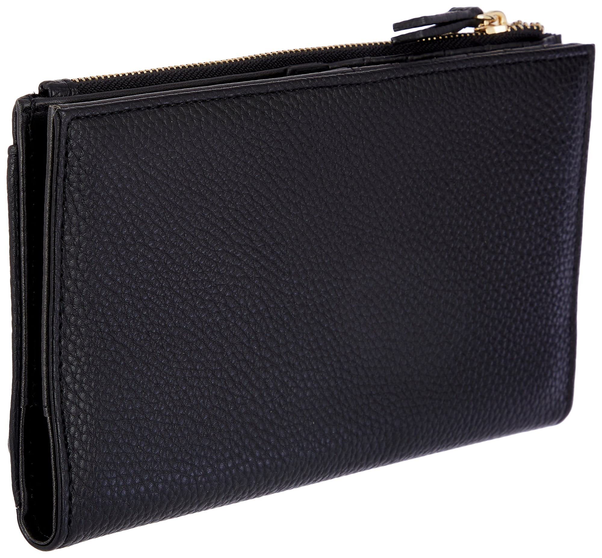 Nanette Lepore Ryae Slim Wallet for Women - Black Leather RFID Blocking Minimalist Card Holder - Perfect for Travel, Everyday Use & Gift Giving