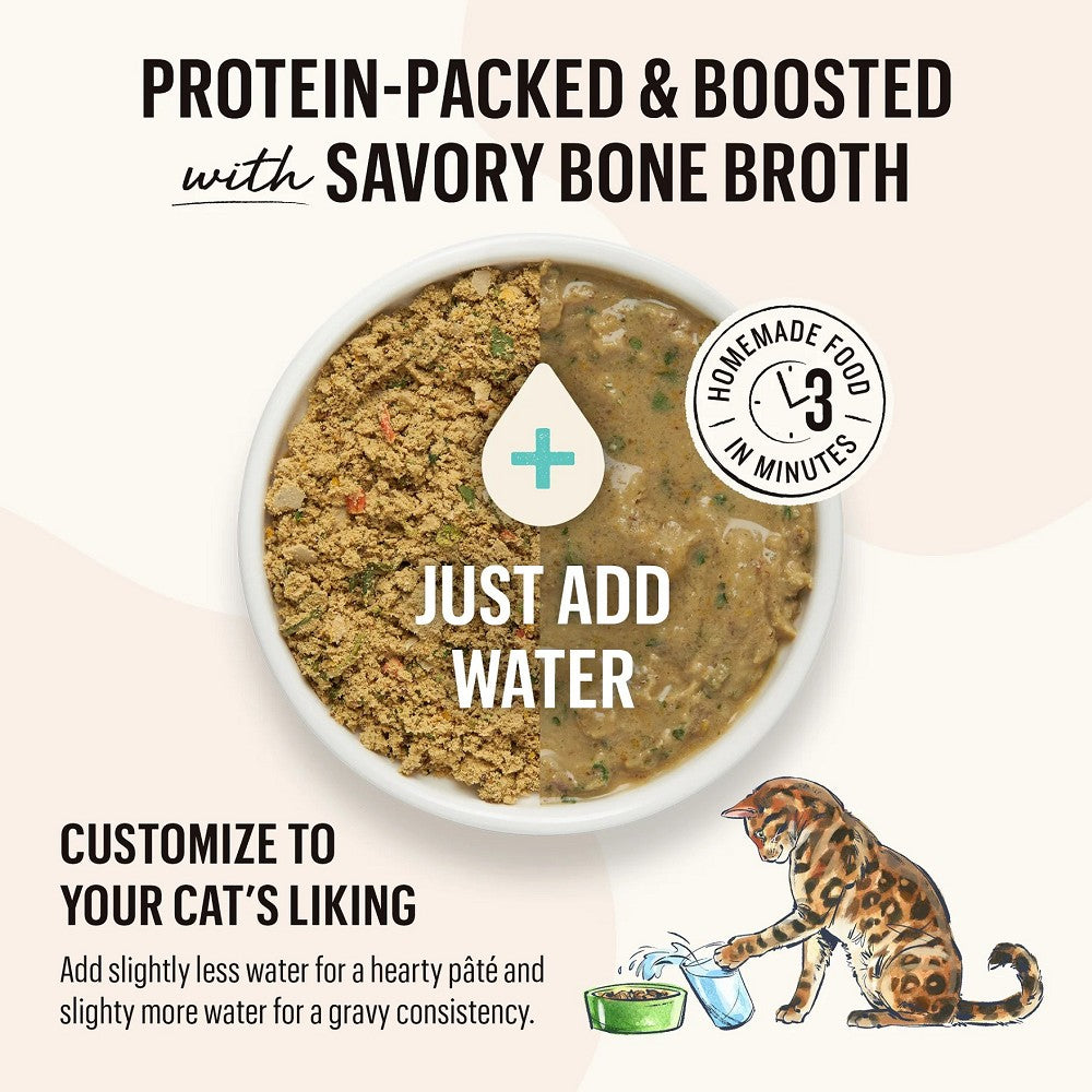 Grain-Free Dehydrated Cat Food with Chicken - All-Natural, High-Protein Adult Cat Food for Indoor & Outdoor Cats - Perfect for Travel, Camping & Emergency Kits
