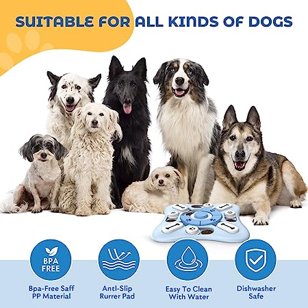 Interactive Dog Puzzle Toy for Mental Stimulation - Blue Square Shape - Perfect for Boredom Busters & Training Treats