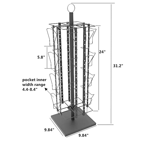 FixtureDisplays® 16-Pocket Adjustable Spinning Display Rack for Greeting Cards, Postcards & Holiday Merchandise (4.5-9.9