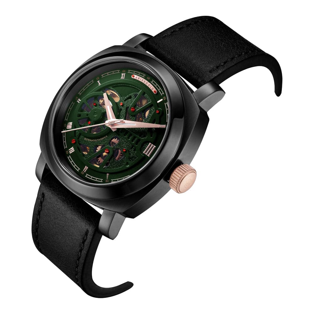 ARIES GOLD VANGUARD G 9025 BKRG GNRG Green Dial Men's Watch - Luxury Stainless Steel Chronograph for Business & Casual Wear