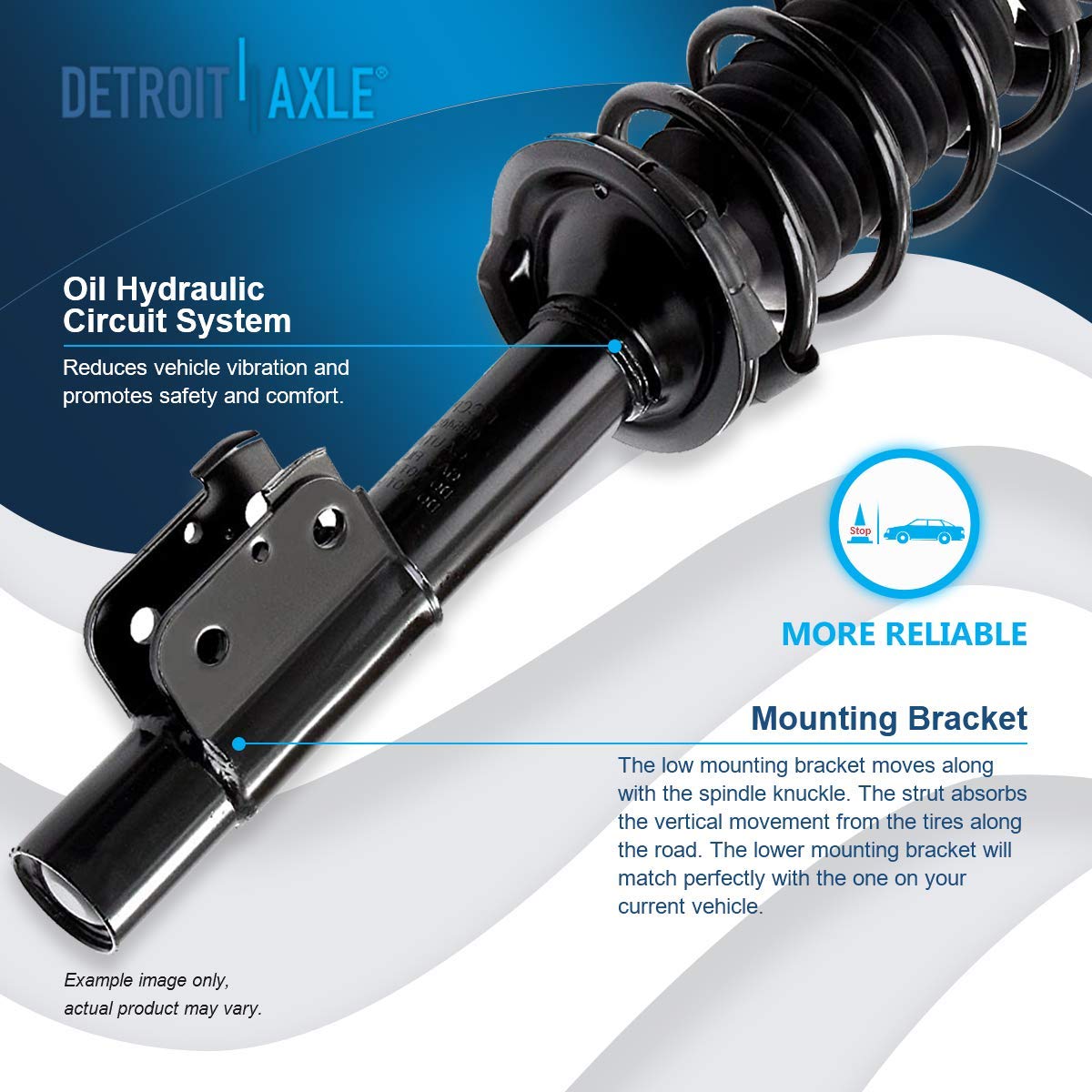 Detroit Axle - 2 Rear Complete Strut Assembly with Coil Spring for Chevy Malibu, Pontiac Grand AM, Oldsmobile Alero & Cutlass - Easy Installation, Durable Replacement - Perfect for Smooth Rides & Suspension Repair
