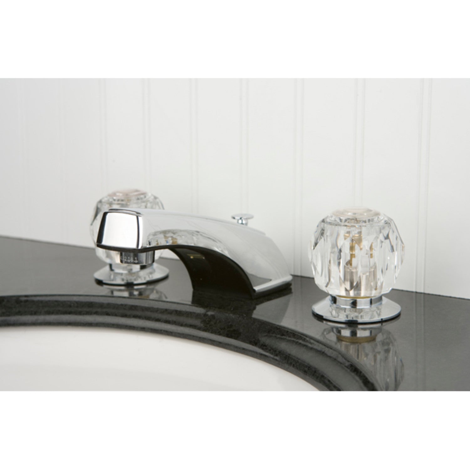 Americana KB921B Polished Chrome Widespread Bathroom Faucet - Two Handle 3 Hole Deck Mount with Pop Up Drain - Perfect for Modern Bathroom Vanities and Sink Upgrades