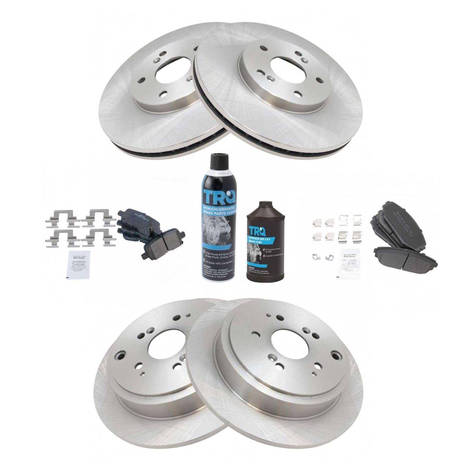High-Performance Front & Rear Brake Pad & Rotor Kit - Semi-Metallic Brake Pads with Chemical Kit - Compatible with 2001-2002 Acura MDX - Perfect for Daily Commuting & Heavy-Duty Driving