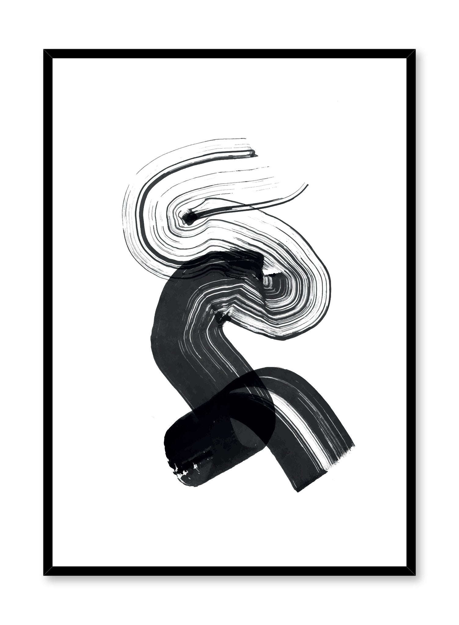 Vibrant Ink Curves Art Poster - Modern Abstract Wall Decor for Living Room, Bedroom & Office