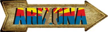 Arizona Novelty Metal Arrow Sign - Rustic Western Decor for Home, Office & Outdoor Use - Perfect for Wall Art, Directional Signage & Themed Parties
