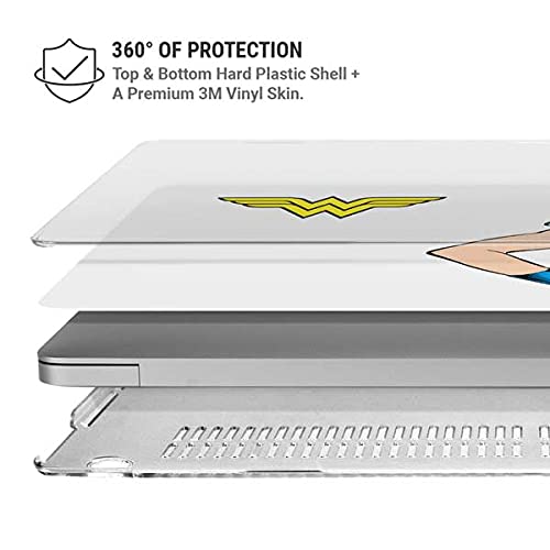 Official Warner Bros Wonder Woman MacBook Pro 13in M1 (2021) Case & Skin Set - Durable Protective Cover for MacBook Pro 13-inch M1 2021 Model - Perfect for Work, School & Travel