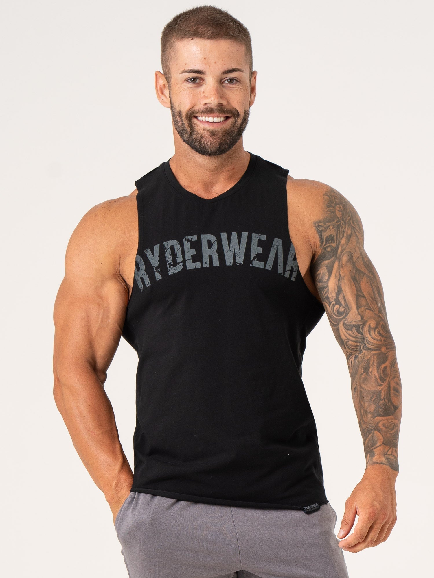 Force Tank Top for Men - Premium Black Workout Shirt for Gym, Running & Training - Comfortable & Breathable Activewear