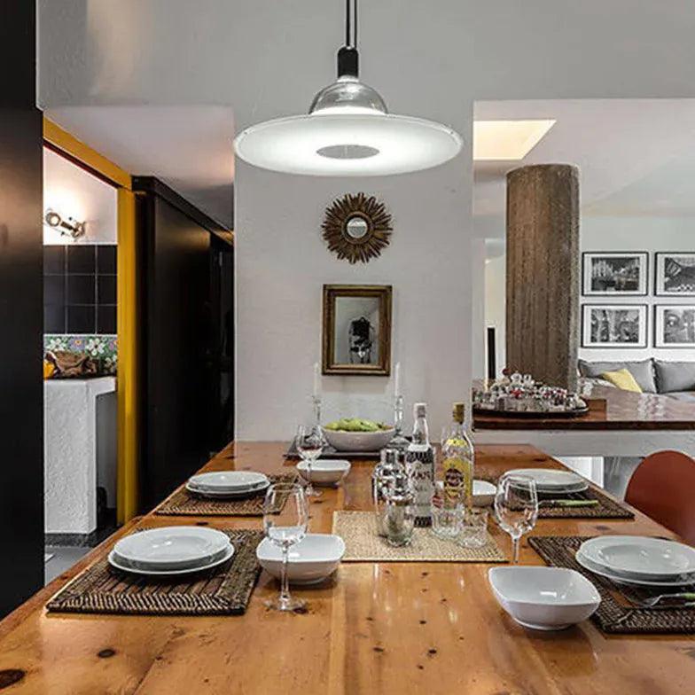 Modern Two-Tone Disc Pendant Light - Minimalist Ceiling Lighting for Dining Room, Kitchen, or Bedroom Decor