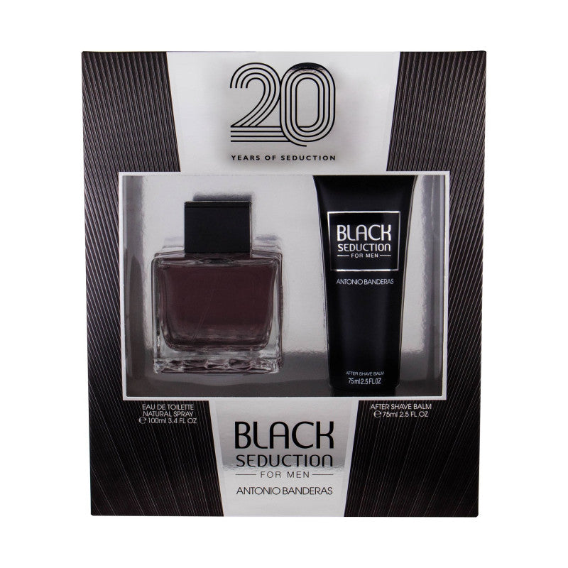 Antonio Banderas Black Seduction Gift Set for Men - 100ML EDT Spray + 75ML After Shave | Perfect for Valentine's Day, Anniversary & Romantic Occasions