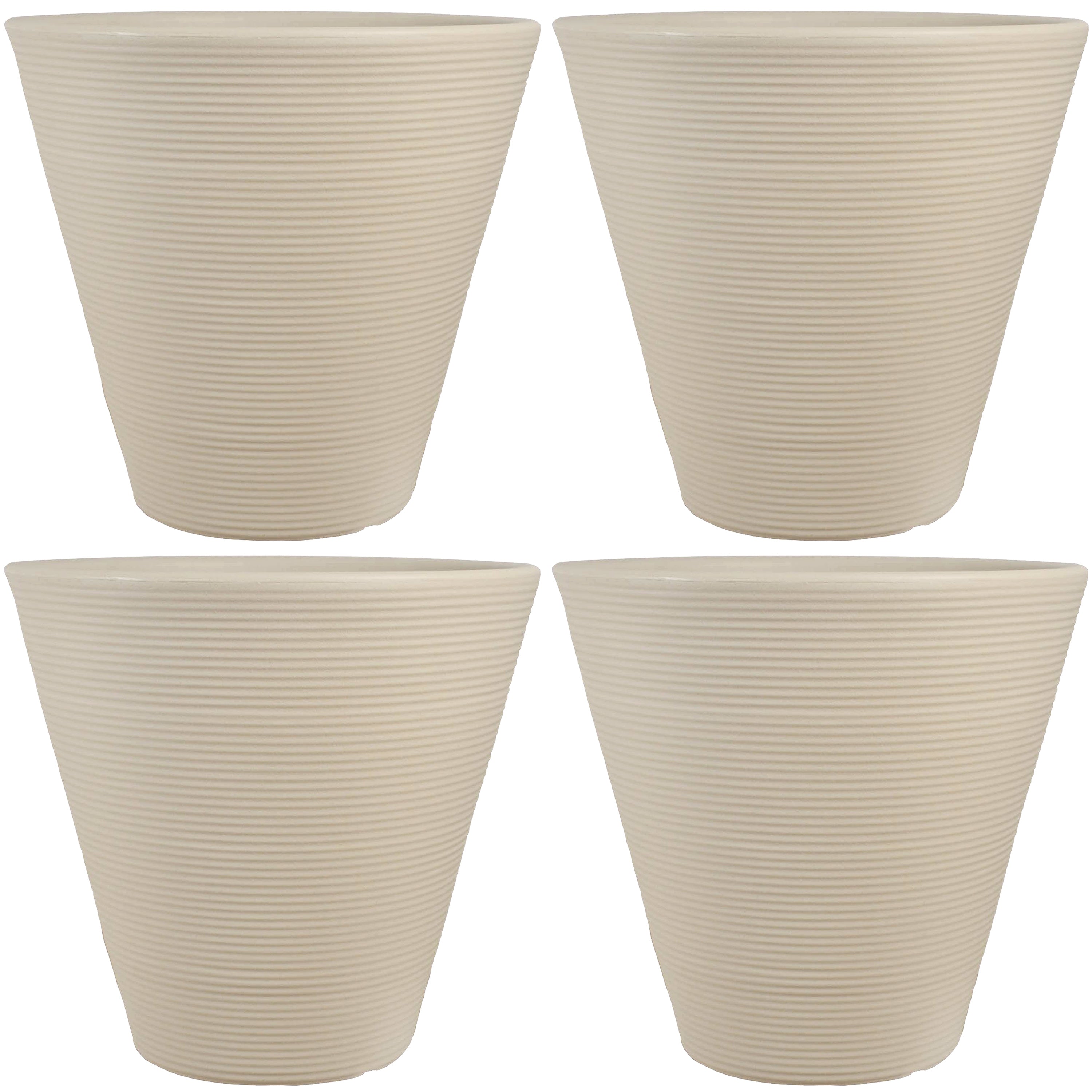 Sunnydaze Walter Outdoor Planter - Antique White 15.5 Inch - Decorative Garden Flower Pot for Patio, Porch & Backyard Decor