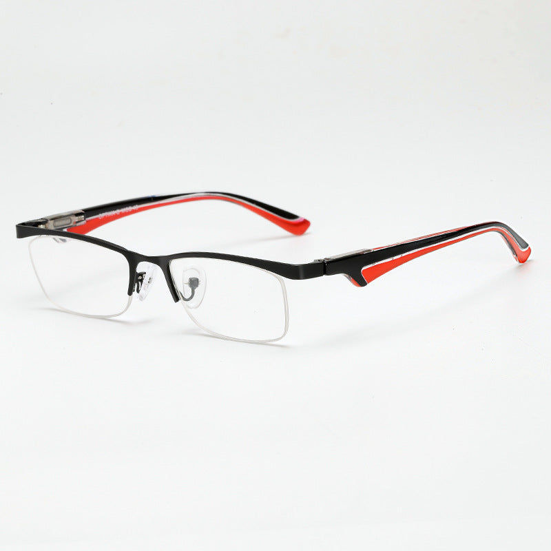 Vintage Half Frame Metal Reading Glasses - Anti Blue Light, Retro Style Eyewear for Computer Work, Reading & Screen Time Protection