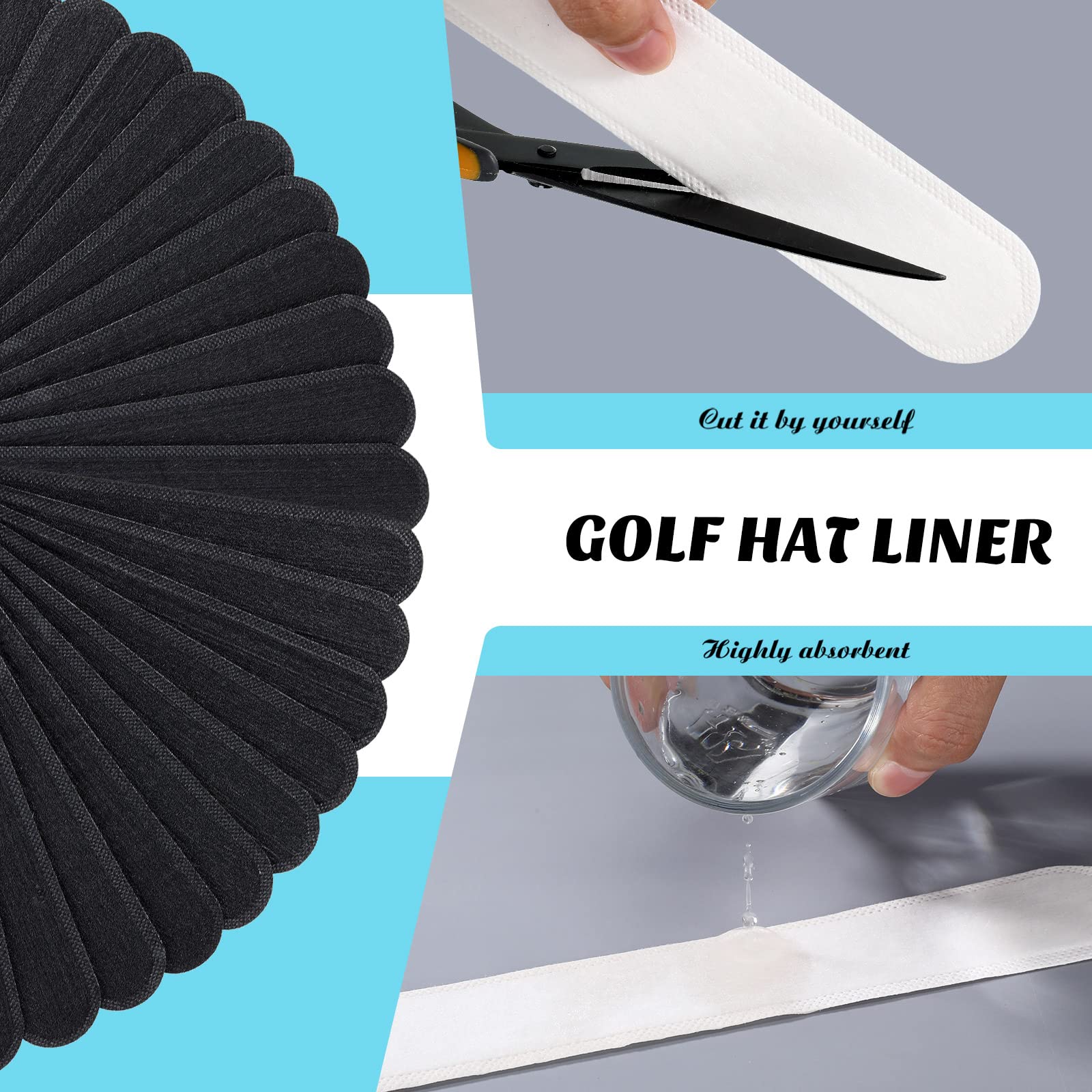 30 Pcs Disposable Hat Sweat Liners for Men & Women - Moisture Wicking Sweatbands for Baseball, Golf & Sports - Keep Hats Fresh & Dry During Workouts & Outdoor Activities