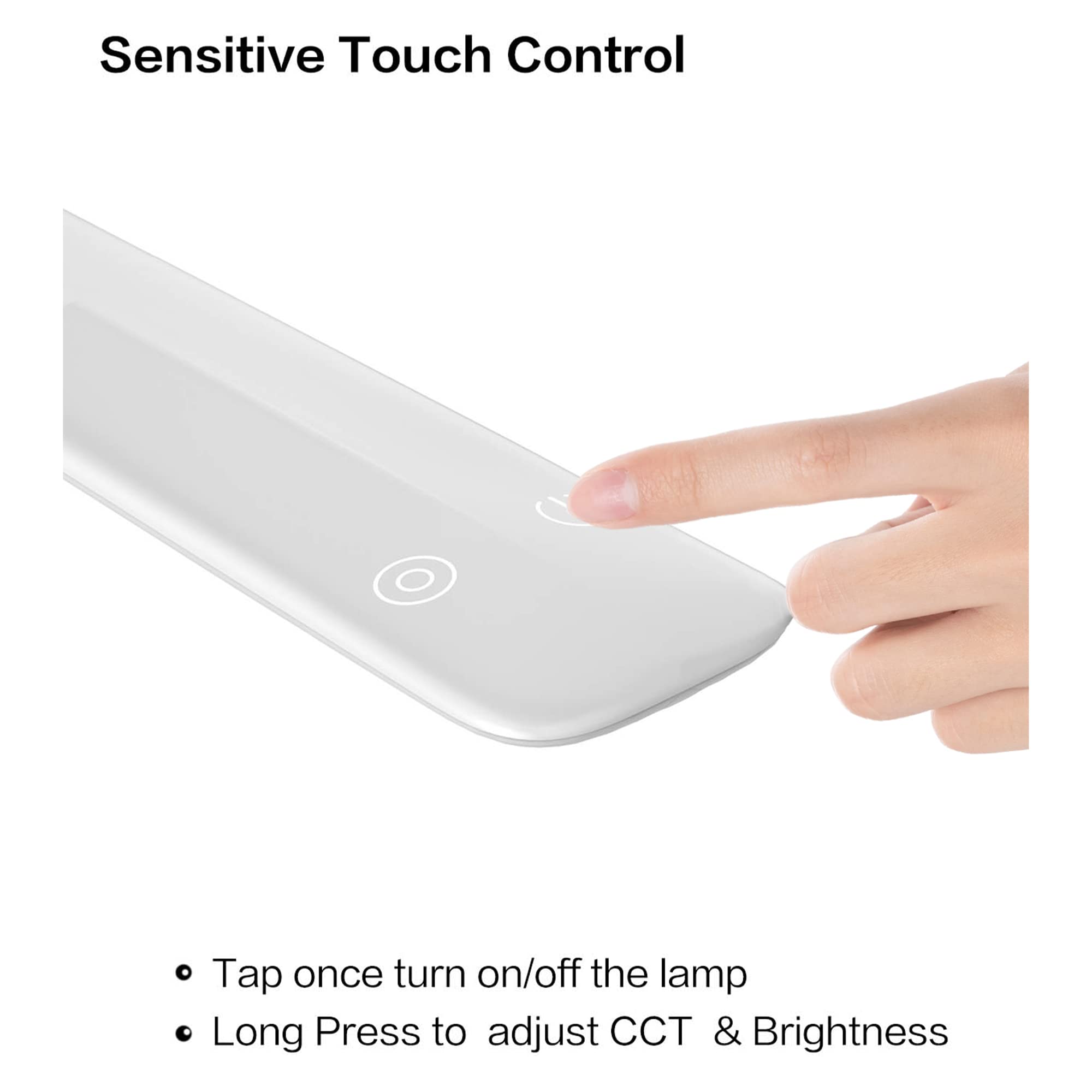 Hokone 10W LED Desk Lamp with Clamp - Dimmable Touch Control for Office & Study
