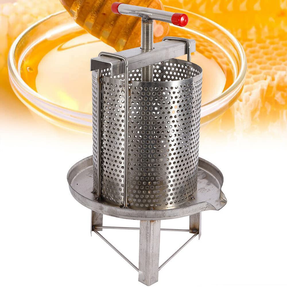 Stainless Steel Manual Honey Press Extractor - Beeswax Presser for Beekeeping, Home Use, Wine Making & Restaurants | Perfect for Harvesting Pure Honey from Honeycombs in Bee Fields & Small Farms