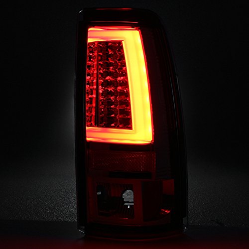 AKKON Smoked V2 LED Tube Tail Lights & Brake Lamps for 1999-2002 Chevy Silverado 1500/2500 & 1999-2006 GMC Sierra Pickup Truck - Durable & Stylish Upgrade for Night Driving & Enhanced Visibility