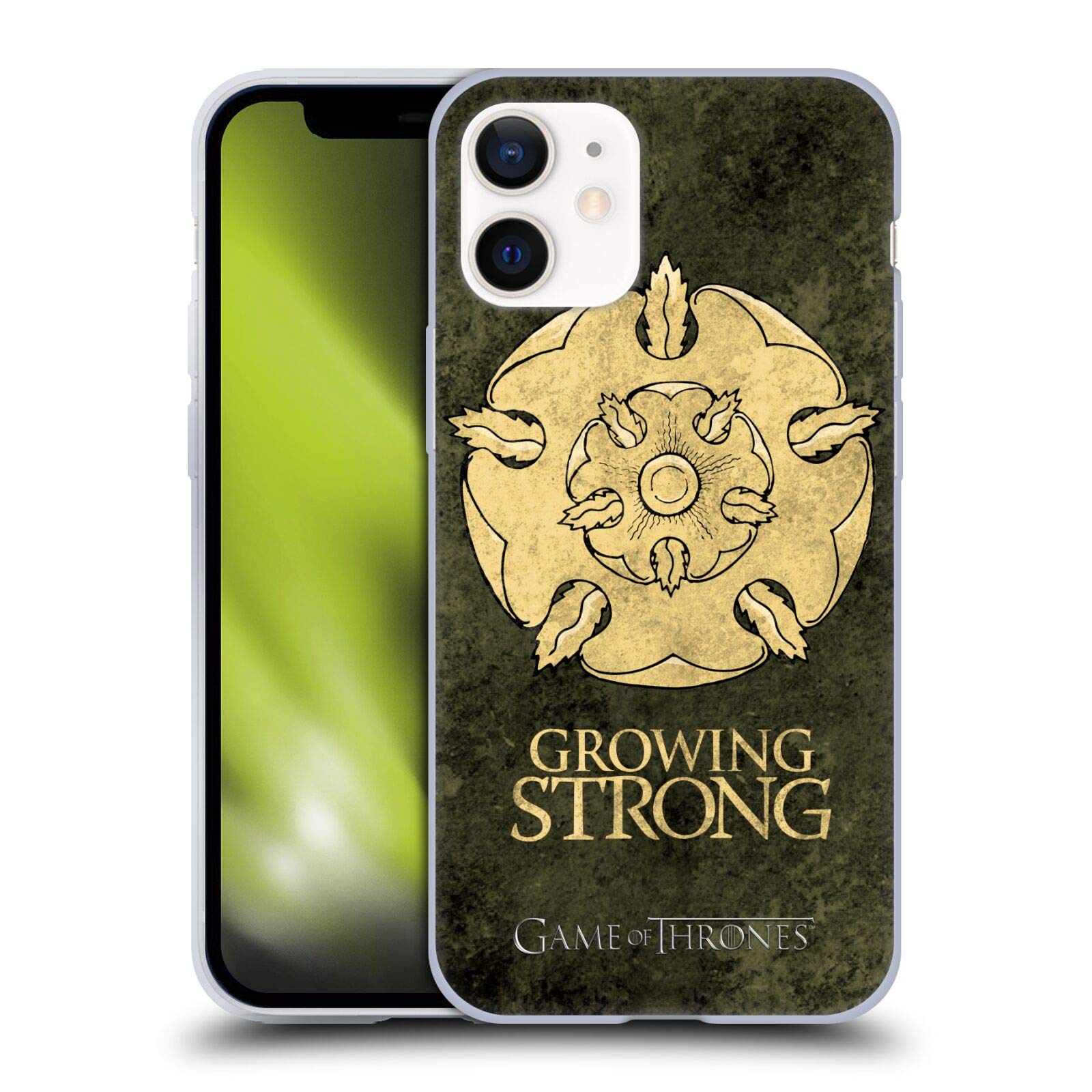 Head Case Designs HBO Game of Thrones Tyrell Dark Distressed Sigils Soft Gel Case for iPhone 12 Mini - Durable Protection & Stylish Fandom for Fans