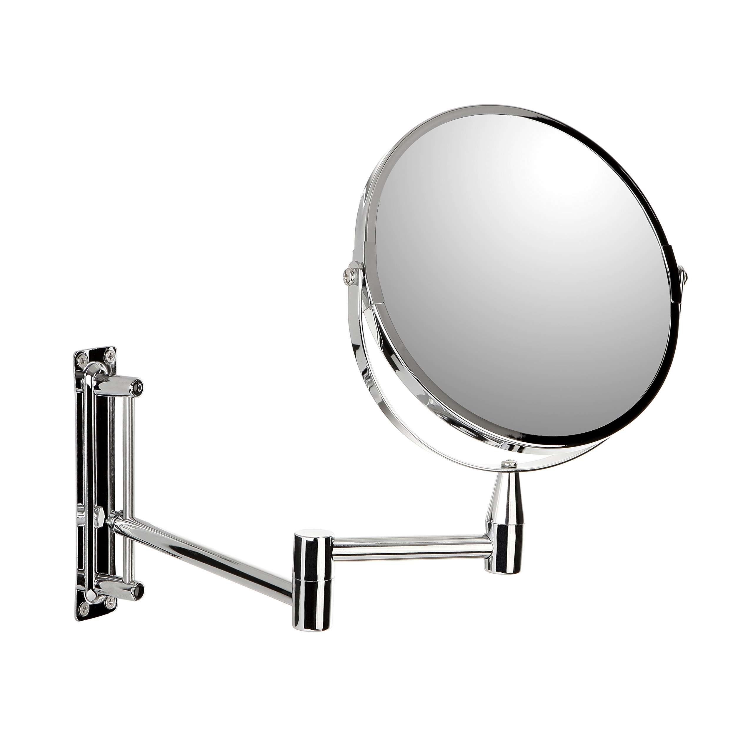17cm Chrome Wall Mounted Magnifying Mirror with Bracket - Perfect for Bathroom Vanity, Makeup Application & Shaving