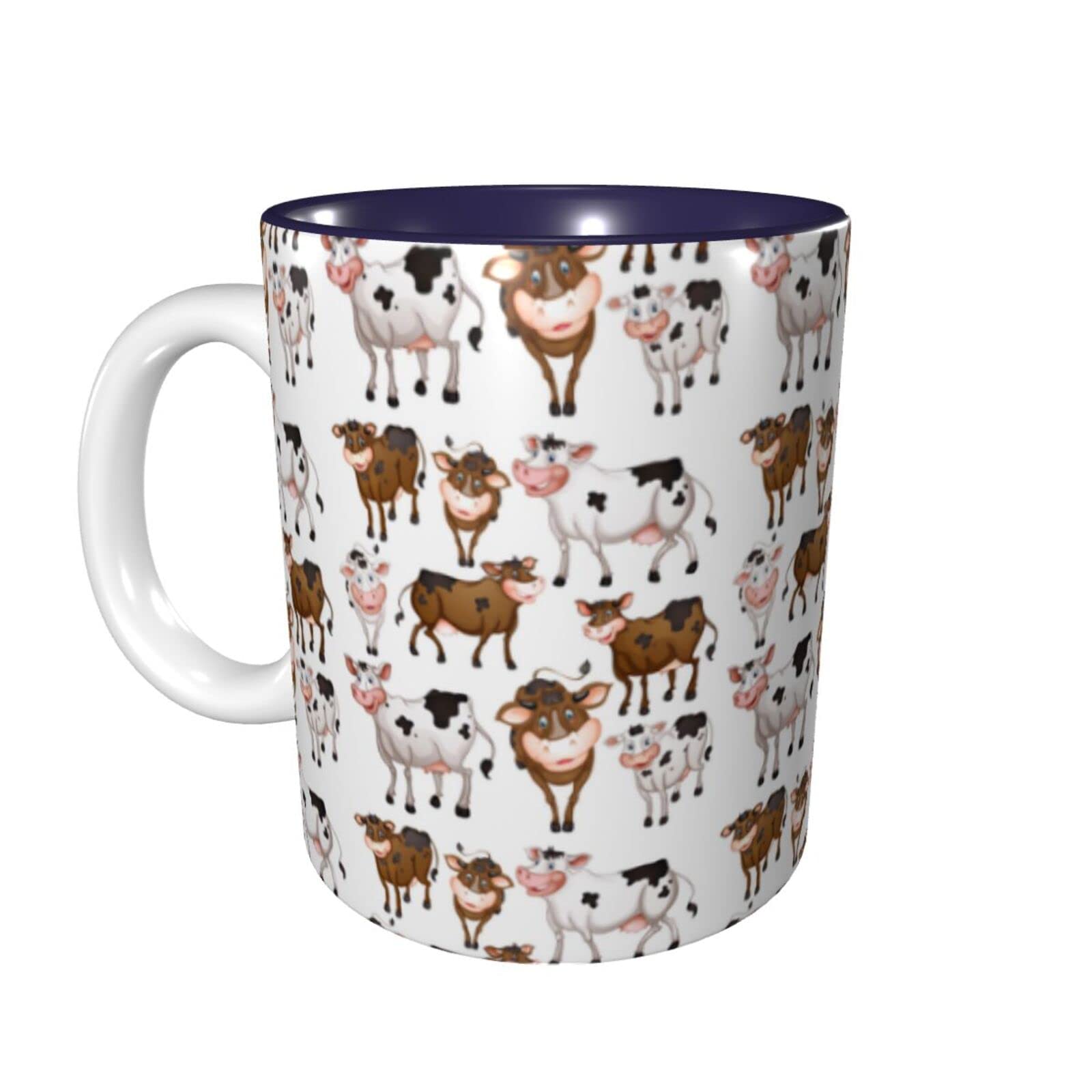Personalized 11 Oz Ceramic Coffee Mug - Custom Cow Design Tea Cup for Home, Office & Gifts - Perfect for Hot Drinks & Cozy Moments