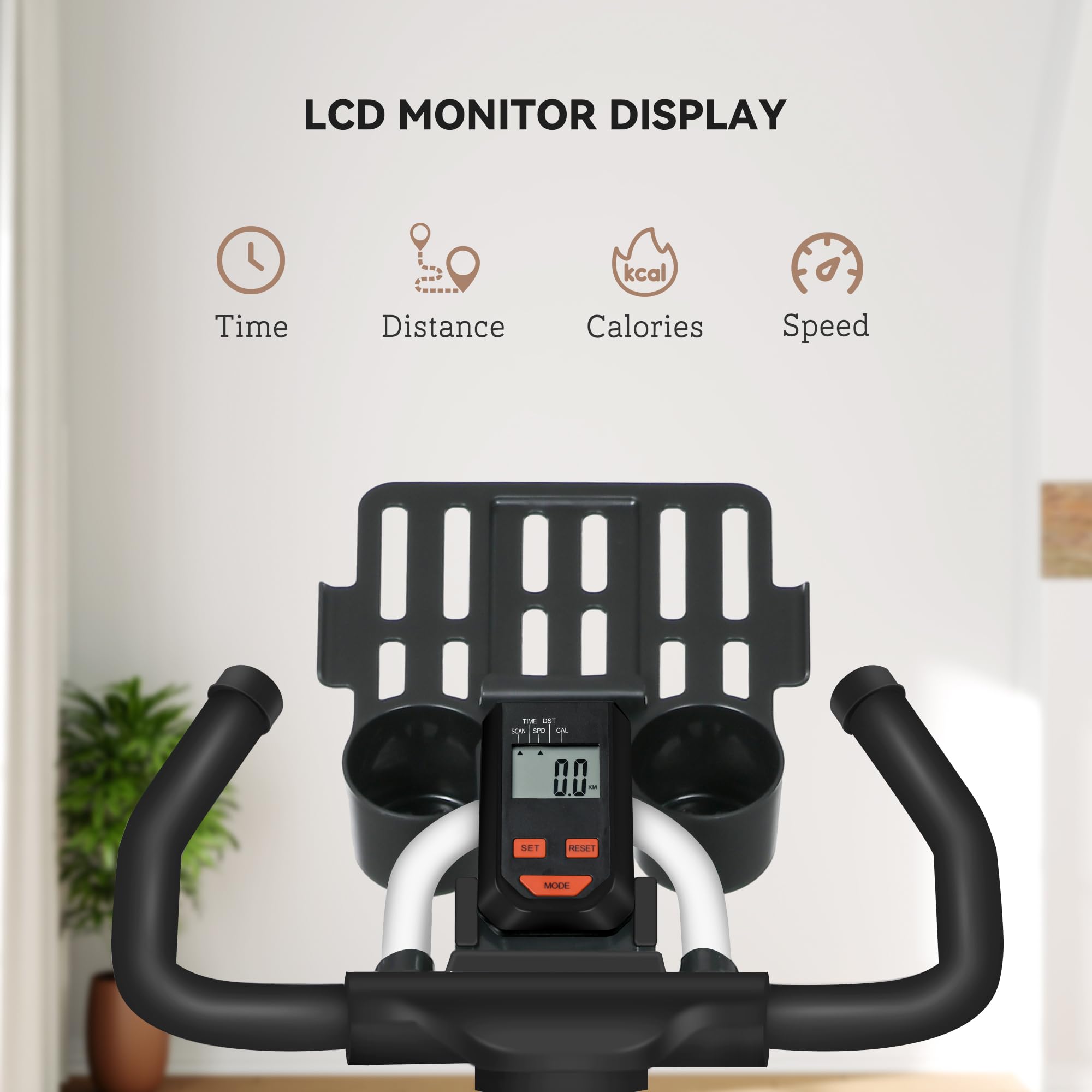 Soozier Adjustable Upright Stationary Exercise Bike - Indoor Cycling Cardio Workout Machine with Resistance Flywheel & Bottle Holder for Home Gym, Aerobic Training, Weight Loss | Perfect for Small Spaces, Apartment Workouts & Home Fitness Routines