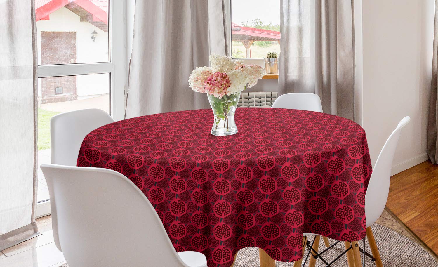 Lunarable Pomegranate Round Tablecloth - 60