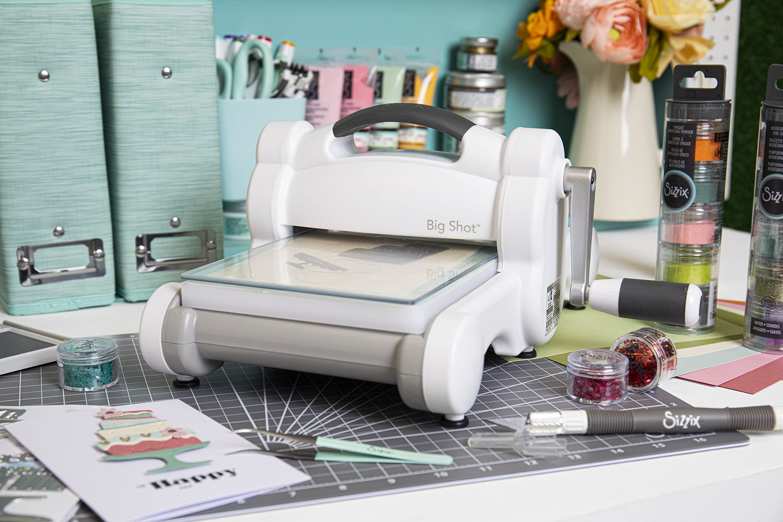 Sizzix 660200 Big Shot Manual Die Cutting Machine - 6 Inch Craft Die for Scrapbooking, Card Making & DIY Projects - Perfect for Paper, Vinyl & Fabric Crafts
