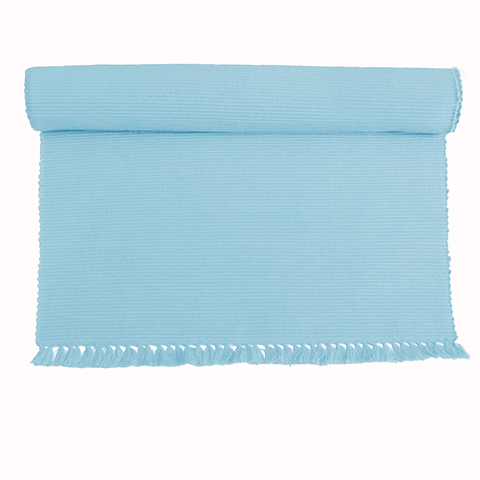 Hoydu Set of 2 Premium Cotton Ribbed Table Placemats - Sky Blue - Soft & Durable Dining Table Mats for Everyday Use & Special Occasions