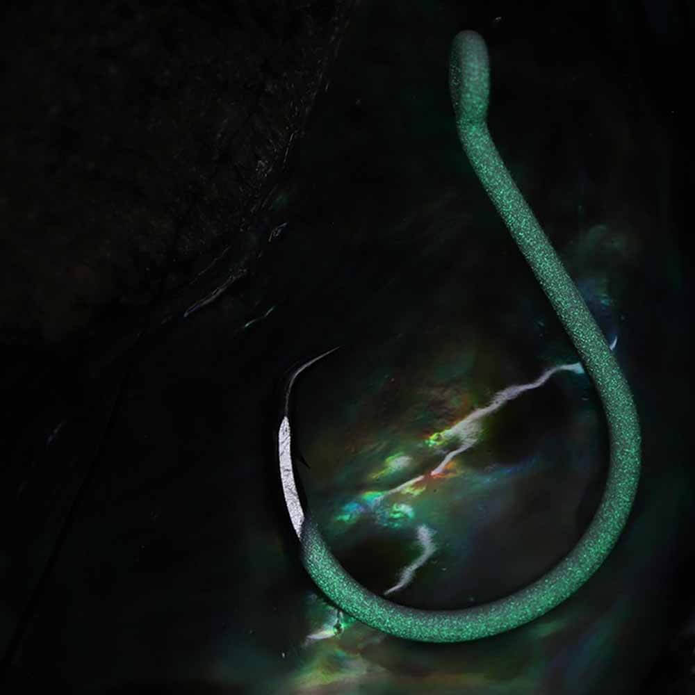 BKK Glow Offset Heavy Duty Circle Fishing Hooks - Saltwater & Freshwater Fishing for Bass, Catfish, Salmon - Strong Corrosion-Resistant Hooks for Anglers