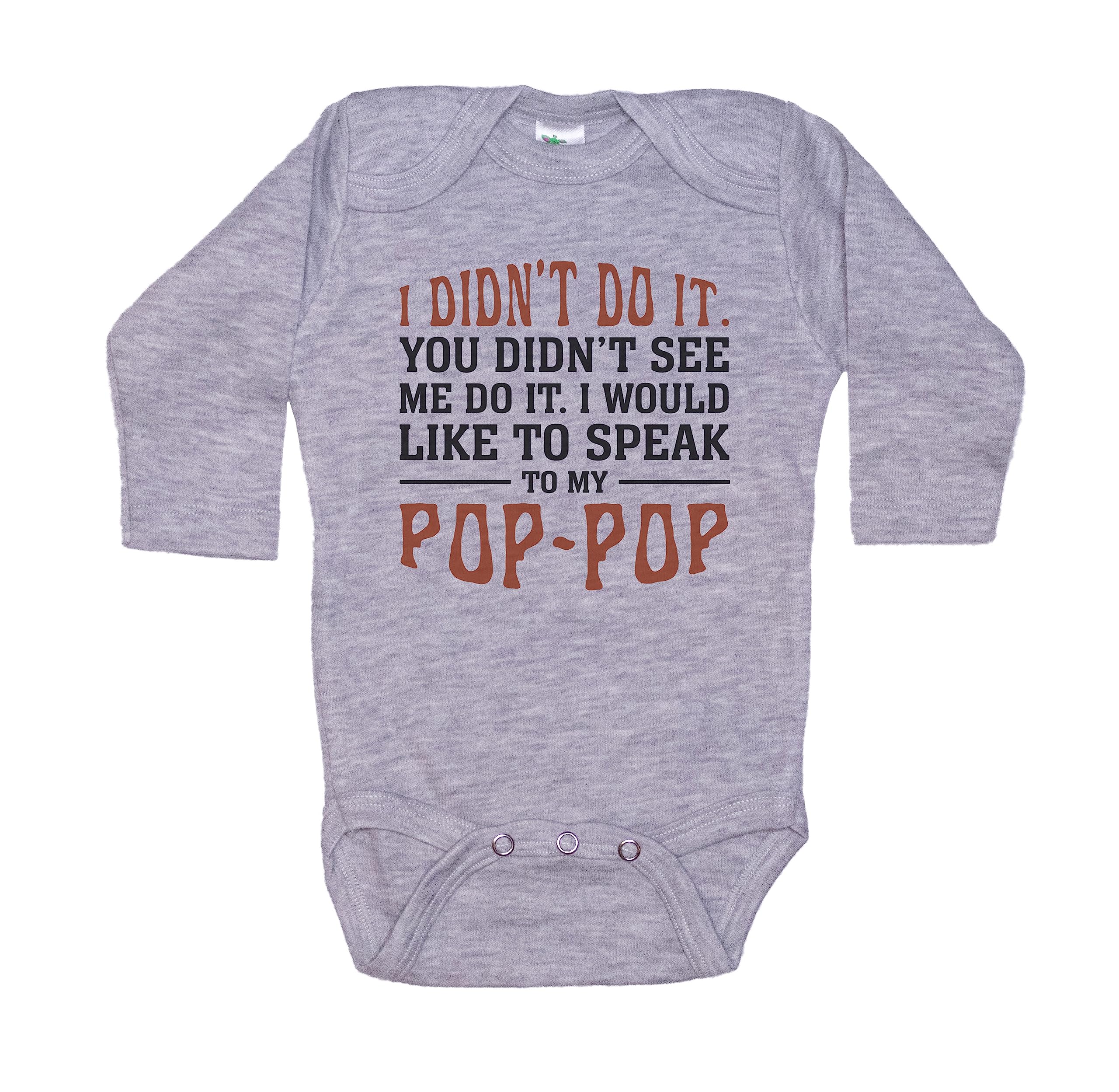 Ebenezer Fire Grandchild Baby Onesie - Speak To My Pop-Pop - Unisex Newborn Bodysuit - Cute Outfit for Grandparents Day & Family Photos