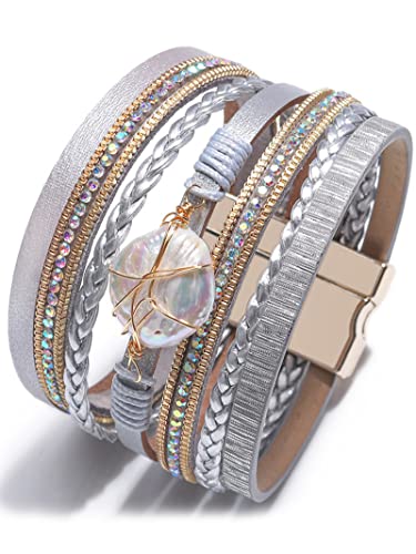 B3:stack bracelets for women(grey)
