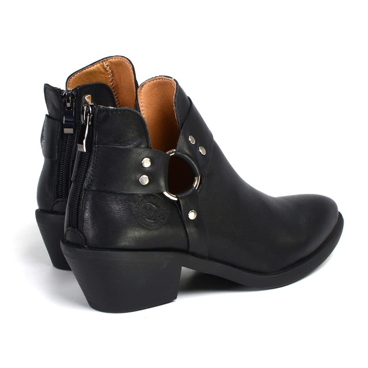 Milwaukee Leather MBL9443 Women's Classic Harness Ring Fashion Boots - Sleek Black Leather Riding Boots for Motorcycle, Biker & Casual Wear