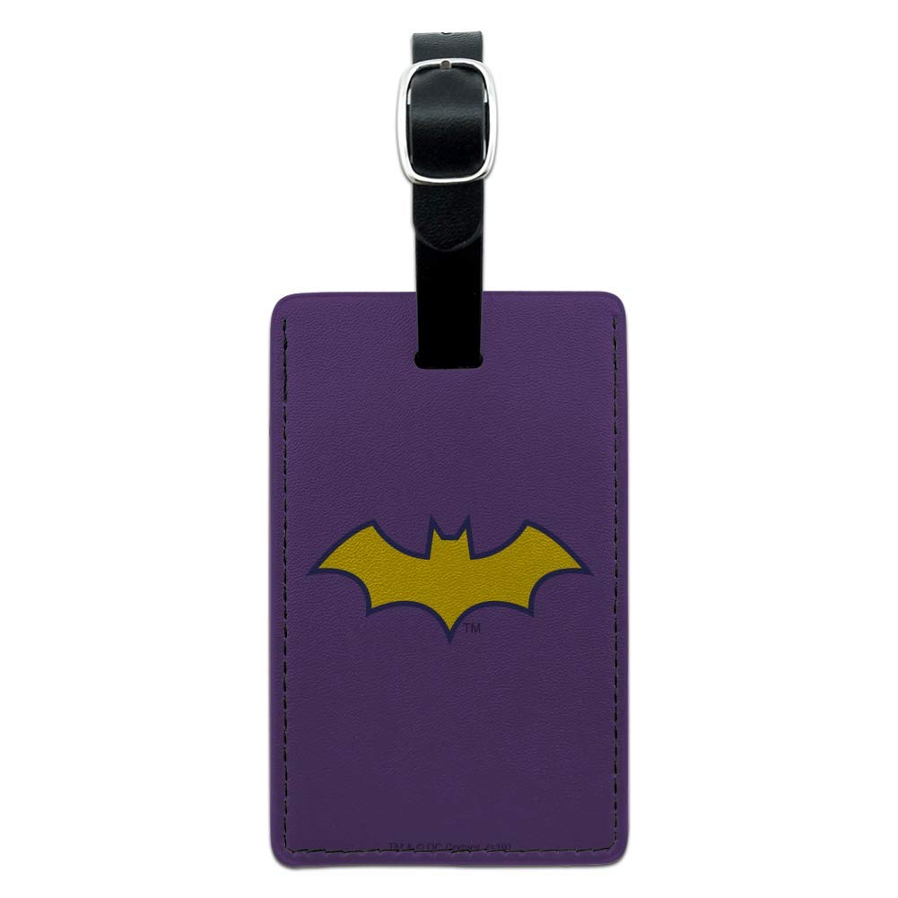 Batman & Batgirl Logo Rectangle Leather Luggage Tag - Durable Suitcase ID Tag for Travel Bags - Perfect for Carry-Ons, Backpacks & Suitcase Identification