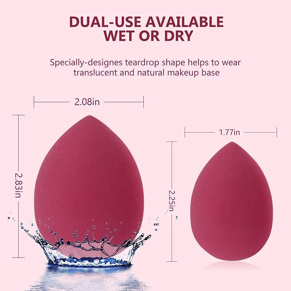 MASTADI Beauty Blender Makeup Sponge - 3 Pack Professional Foundation Blender for Flawless Makeup Application, Easy to Clean & Reusable - Perfect for Liquid, Cream & Powder Cosmetics (Home & Travel Use)