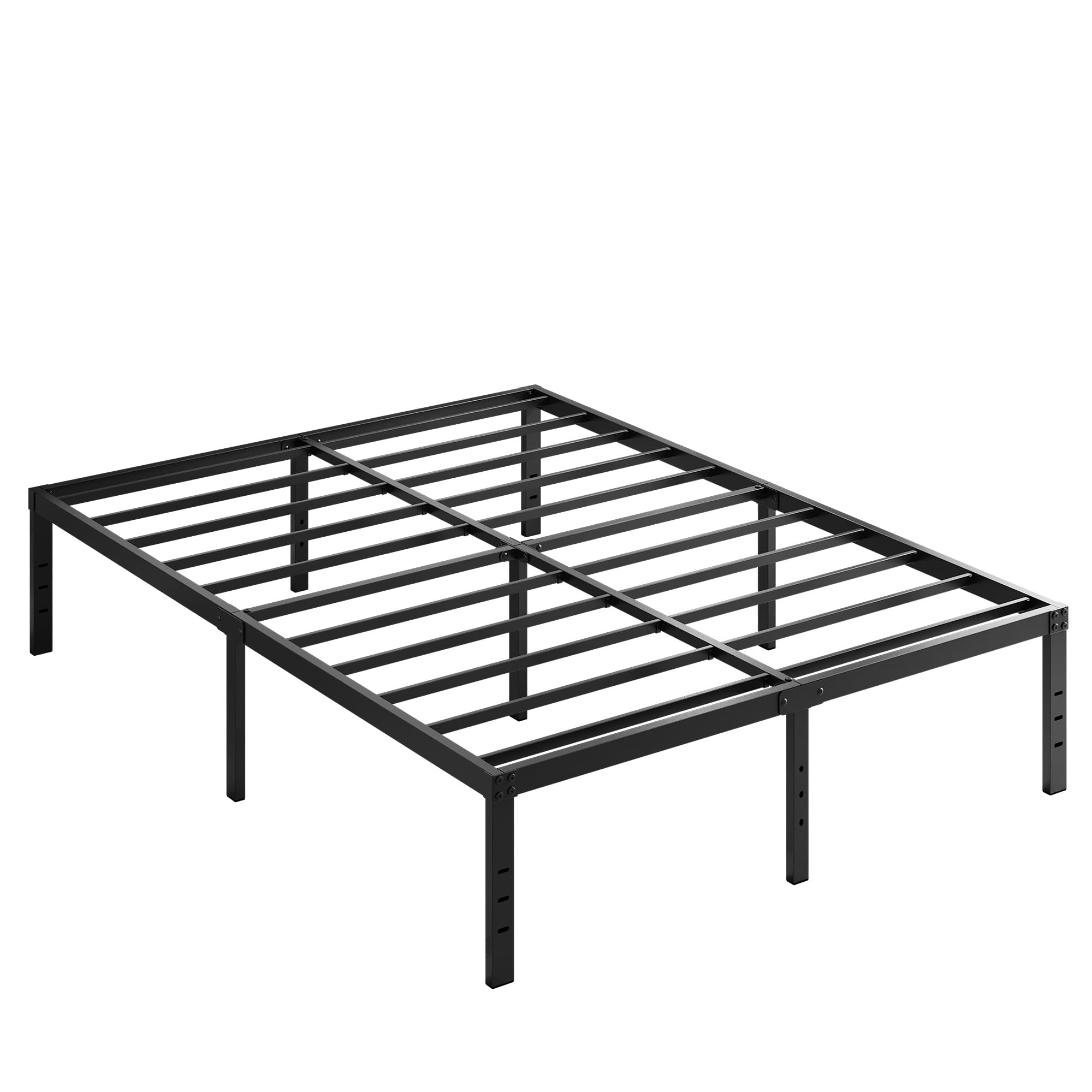 EMODA 14 Inch Heavy Duty Metal Platform Bed Frame Queen Size - No Box Spring Needed, Sturdy Steel Slats, Easy Assembly, Black - Perfect for Modern Bedrooms & Guest Rooms
