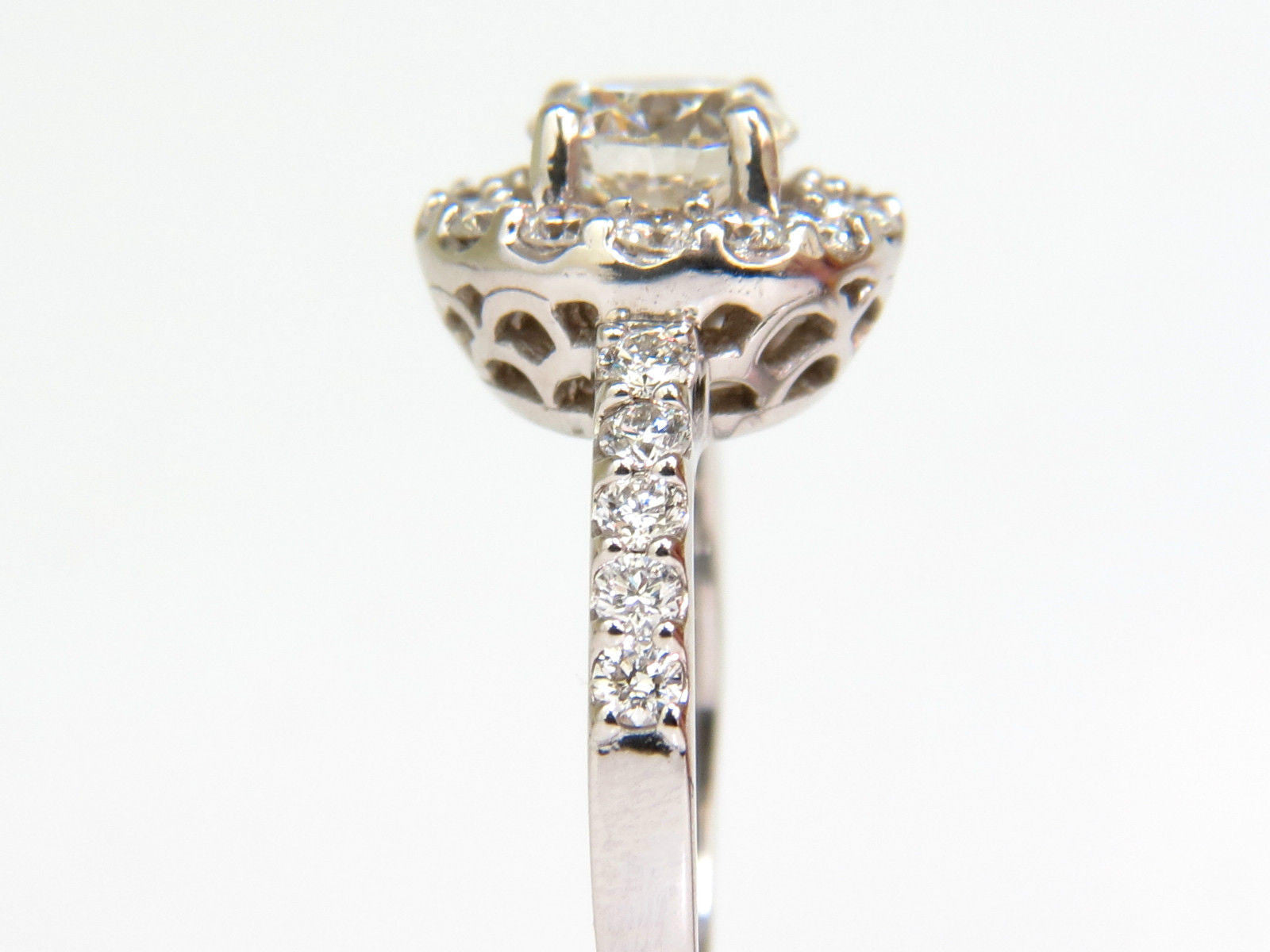 2.00CT Round Brilliant Cut Diamond Engagement Ring in 14K White Gold with Halo Setting - Perfect for Wedding, Proposal & Anniversary Gifts