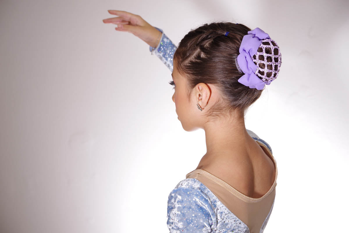 Elegant Lilac Bun Cover with Rhinestones & Hair Clip - Perfect for Weddings, Prom & Special Occasions