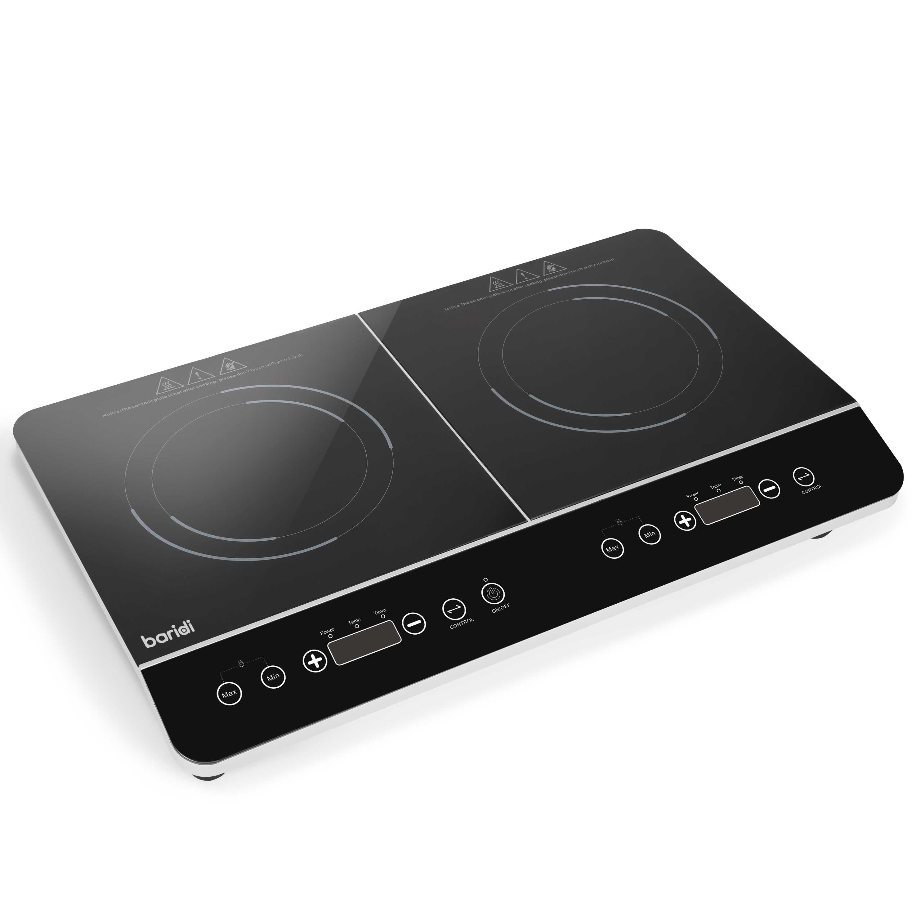 Baridi Portable Induction Hob - 2 Burner Cooktop, 2800W Power, 10 Heat Settings, Timer Function, Black DH146 | Perfect for Home, Kitchen, Camping & Outdoor Cooking