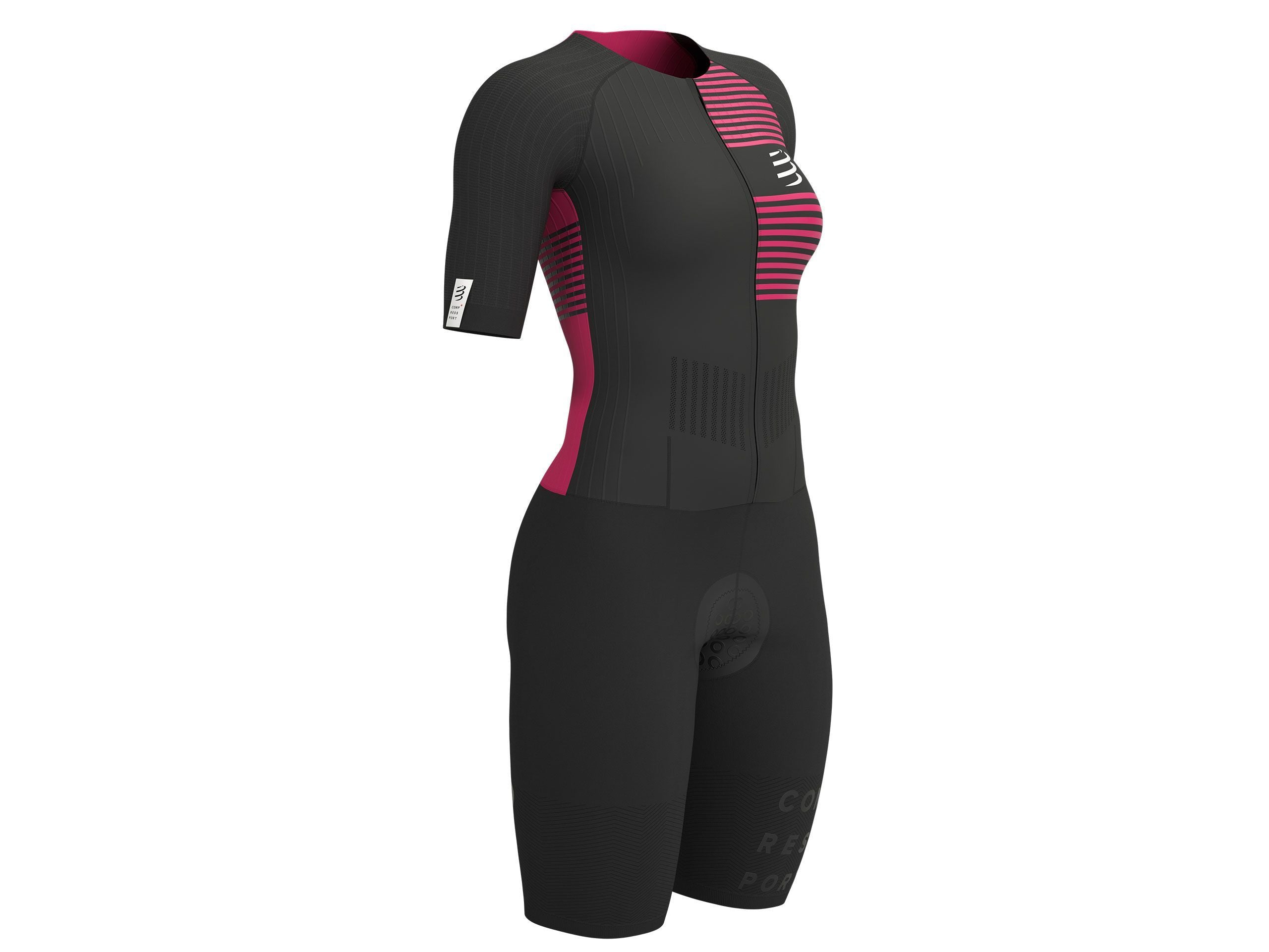 Compressport Women's Aero SS Trisuit - Black/Jazzy Top Triathlon Suit for Cycling, Running & Swimming | High-Performance Athletic Wear for Female Triathletes