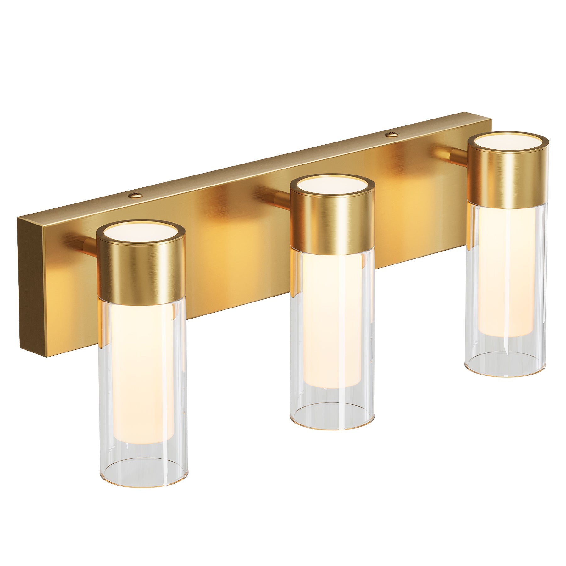 3-Light Modern Bathroom Vanity Wall Lights with Clear Glass Shades - Perfect for Bathroom, Powder Room & Dressing Room Lighting