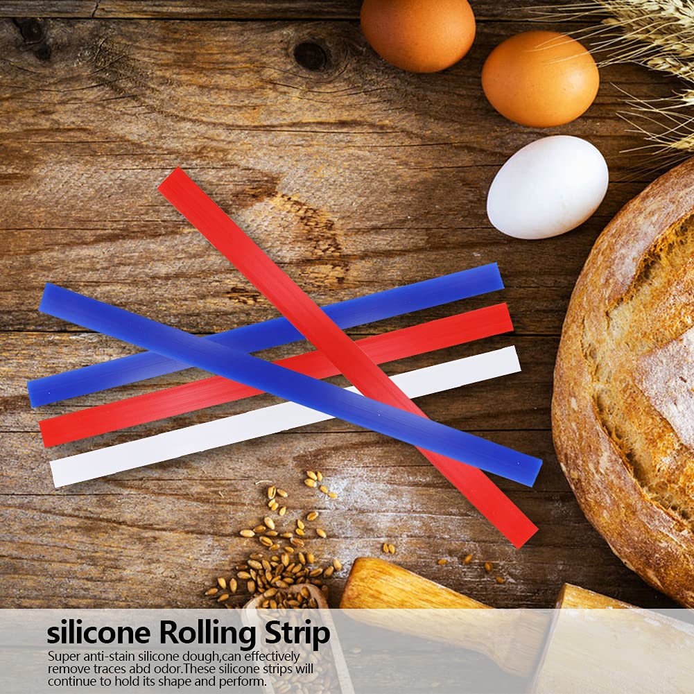6PCS 15-Inch Professional Silicone Rolling Pin Guide Strips - Perfect Dough Measuring Tool for Cookies, Pies & Baking - Ideal for Home Bakers and Pastry Chefs