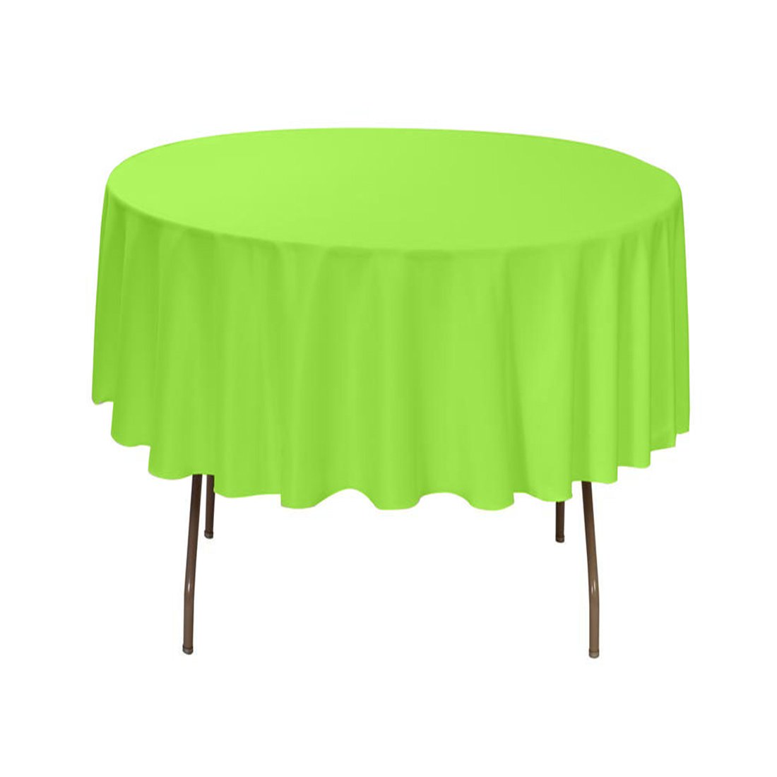 72 Inch Round Polyester Tablecloth - Apple Green, Wrinkle & Stain Resistant, Perfect for Dining Tables, Parties, Weddings & Outdoor Events