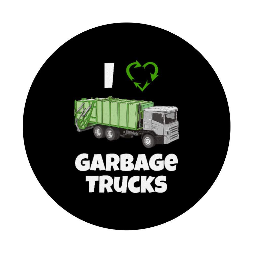 I Love Garbage Trucks Future Garbage Man PopSockets PopGrip - Swappable Phone Grip for iPhone, Samsung & Tablets - Perfect for Trash Truck Fans & Kids Play