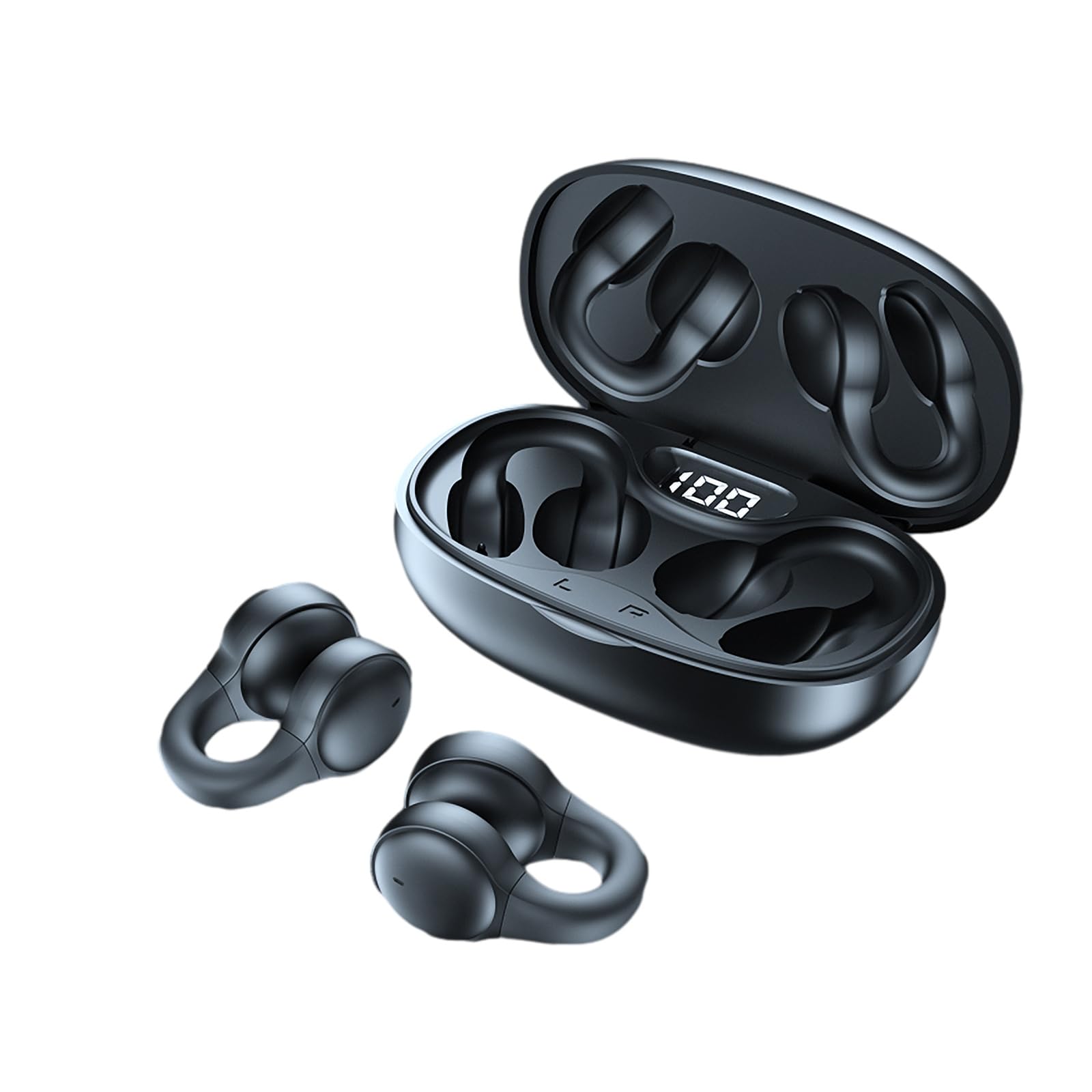 Wireless Bone Conduction Headphones - Open Ear Bluetooth Headset with Secure Ear Clips for Running, Cycling & Workouts | Sweatproof & Comfortable for All-Day Use